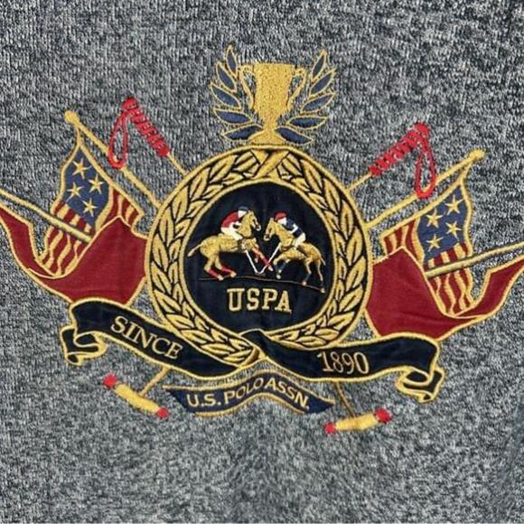 US Polo Assn. Mens Gray Pullover Hoodie Size M - Picture 8 of 15